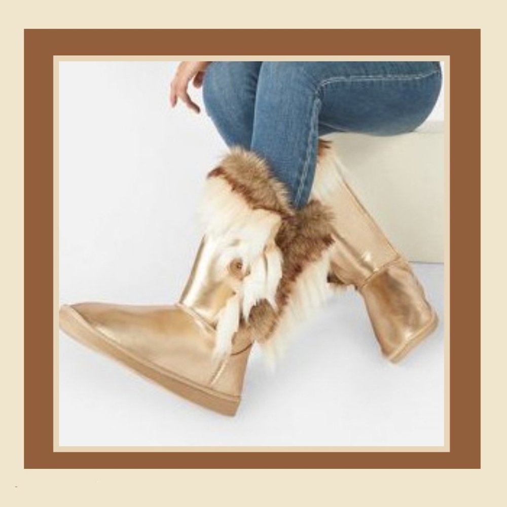 BOGO1/2 Champagne Faux Fur Booties